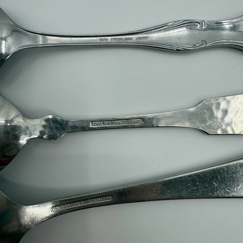 Lot of 3 Stainless Steel Flatware Teaspoons - Oneida‎ Craft - Towle - Unbranded